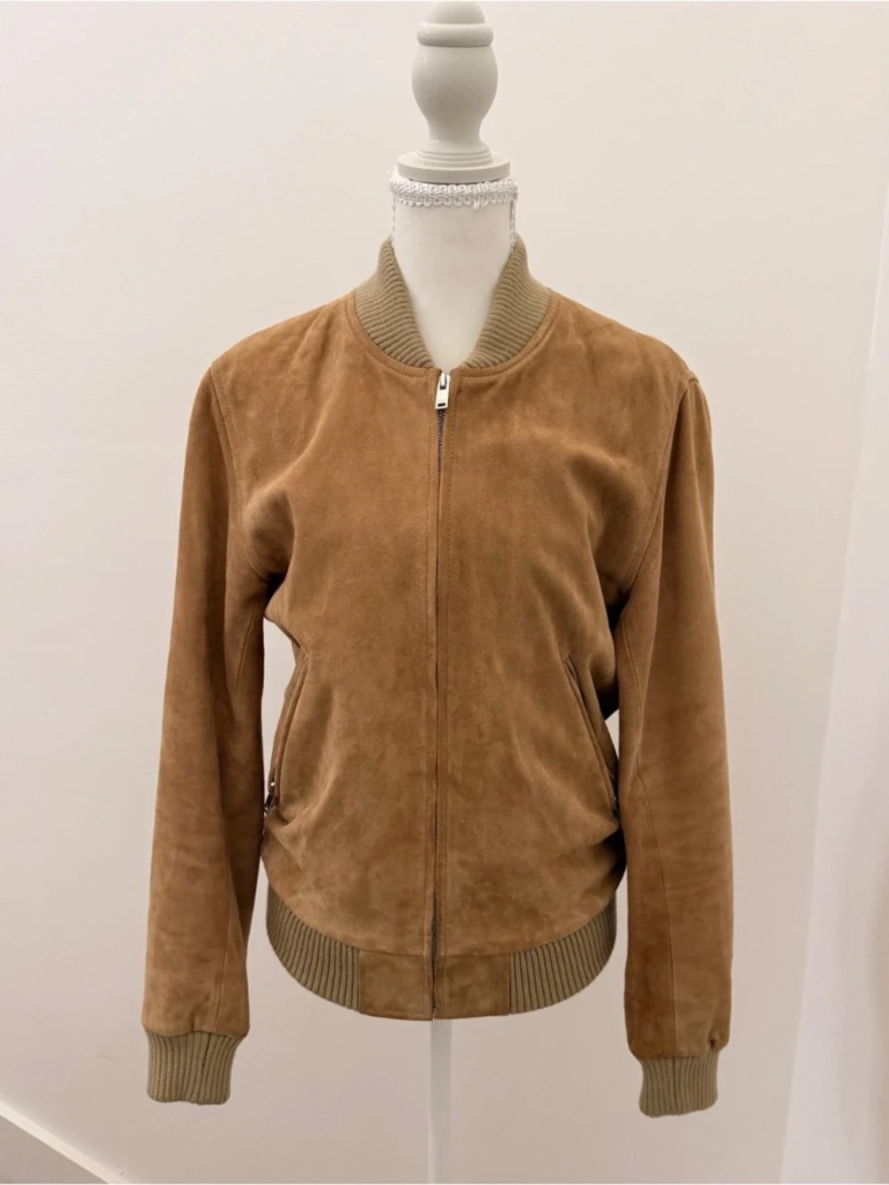 Sandro - Brown Suede Bomber Jacket Unisex